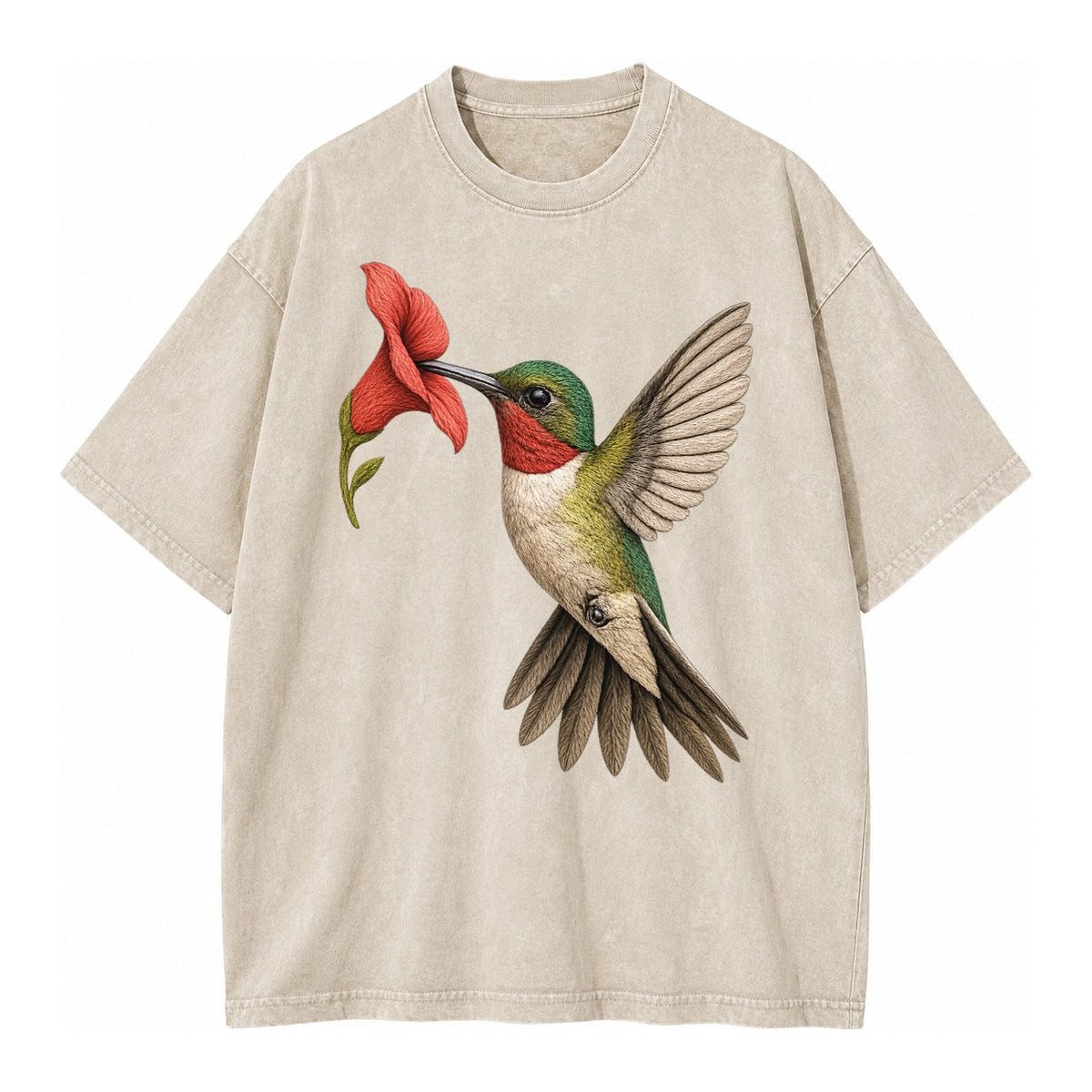 Hummingbird Harmony Vintage T-shirt – Off White