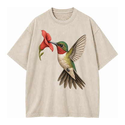 Hummingbird Harmony Vintage T-shirt – Off White