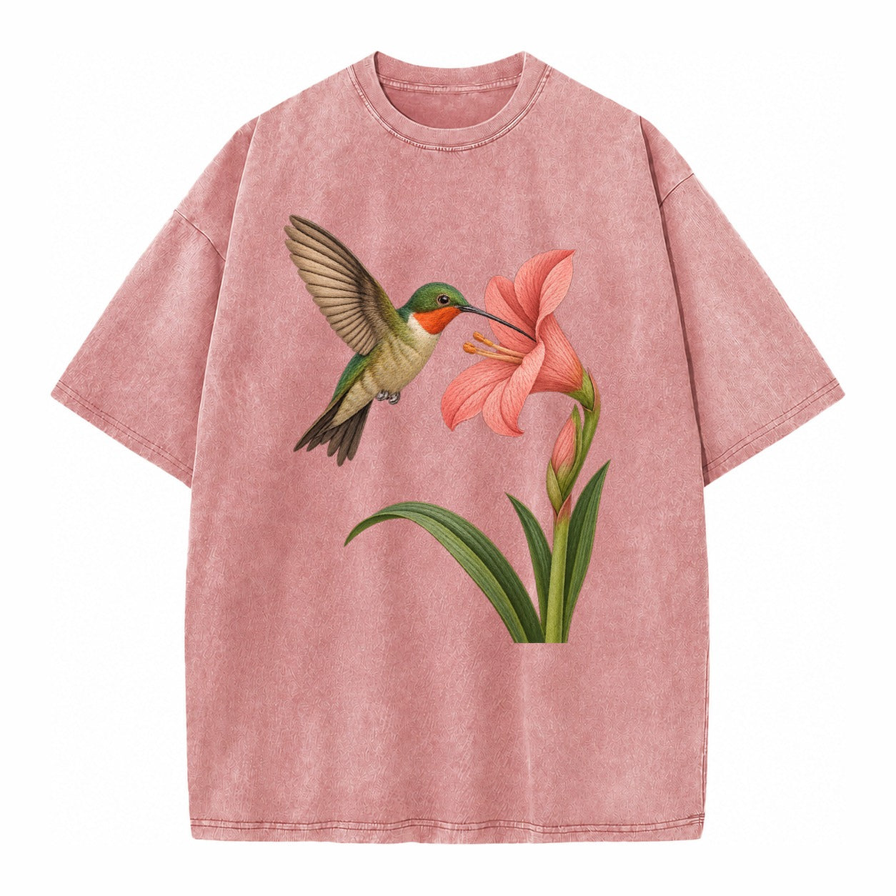 Hummingbird Haven Vintage T-shirt – Dusty Rose(Rose)