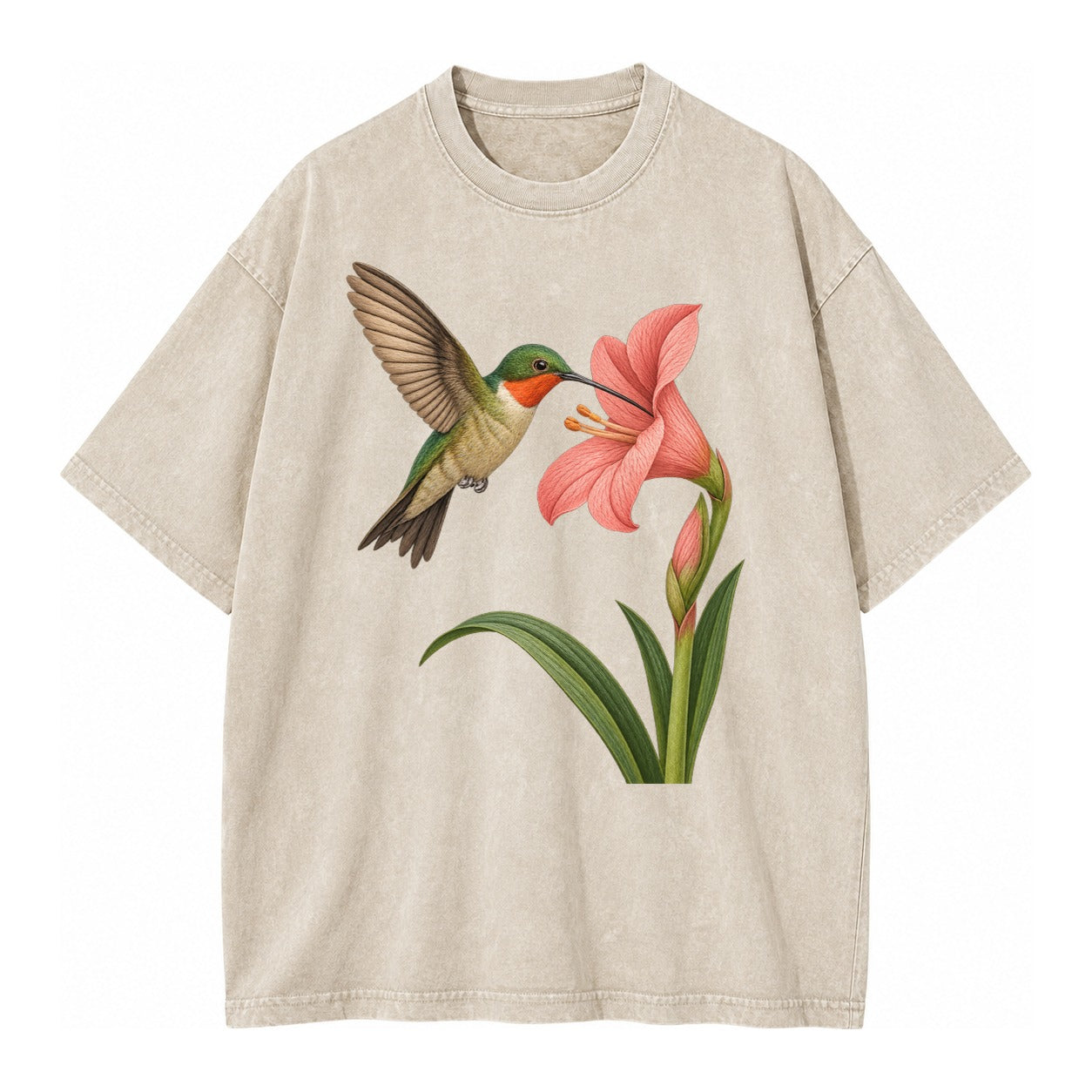 Hummingbird Haven Vintage T-shirt – Off White