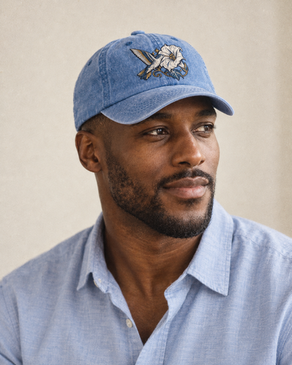 Model wearing the cap