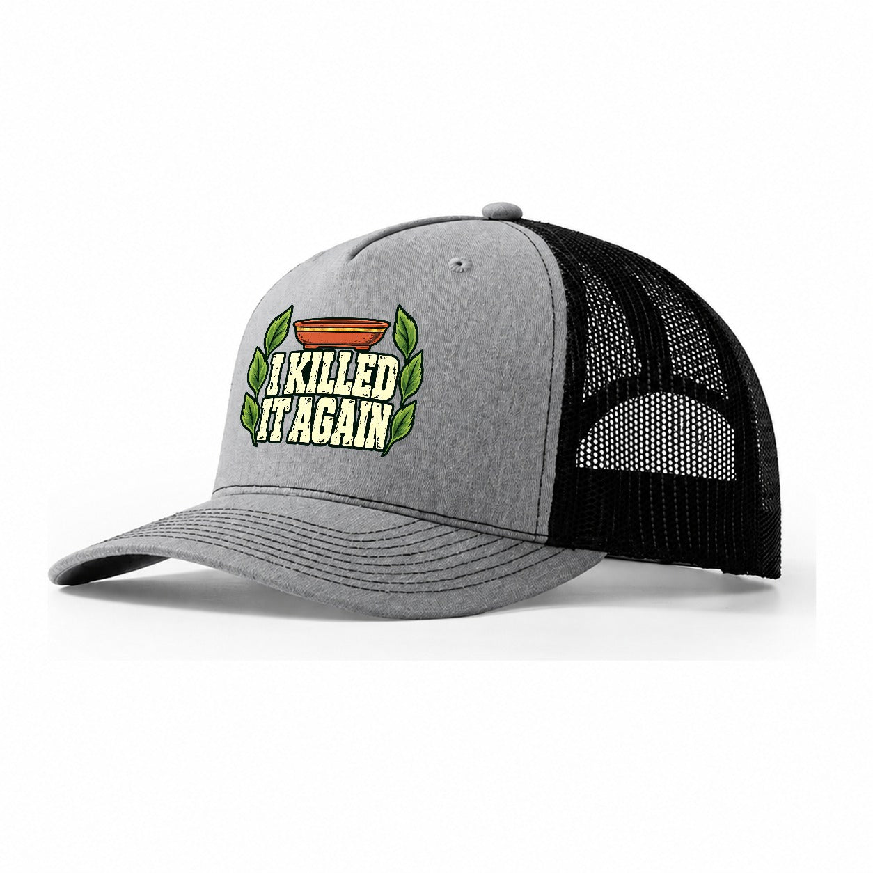 I Killed It Again Bonsai Trucker Hat – Sport Grey Black