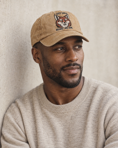 Model wearing the cap