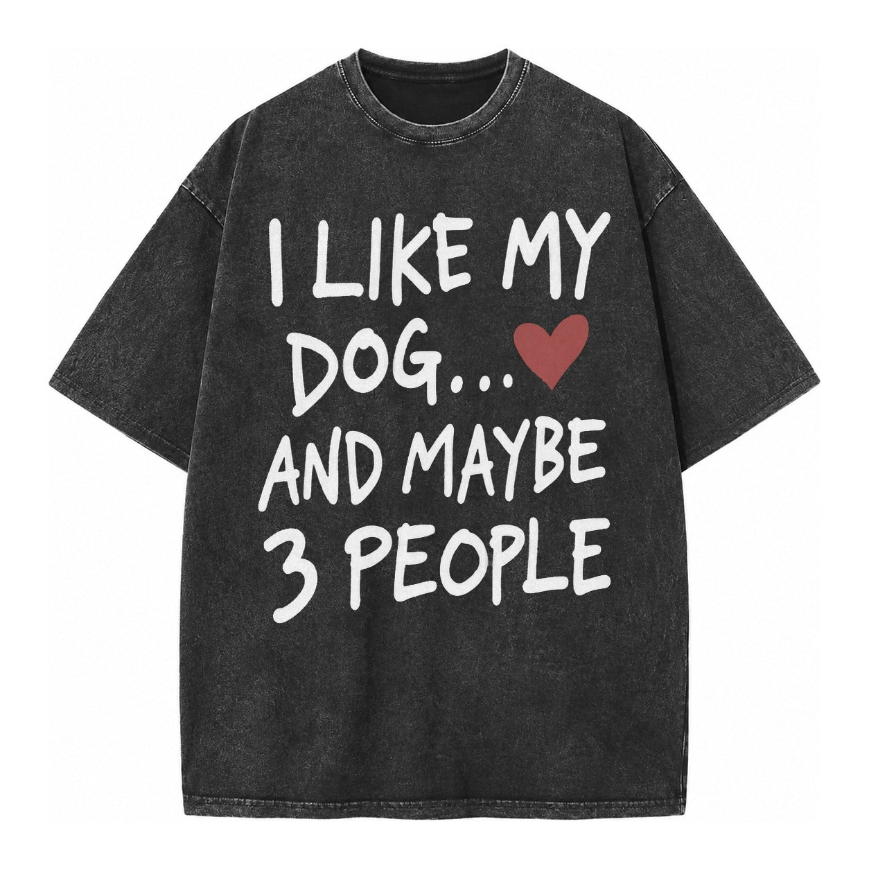 I Like My Dog And Maybe 3 People Vintage T-shirt – Black