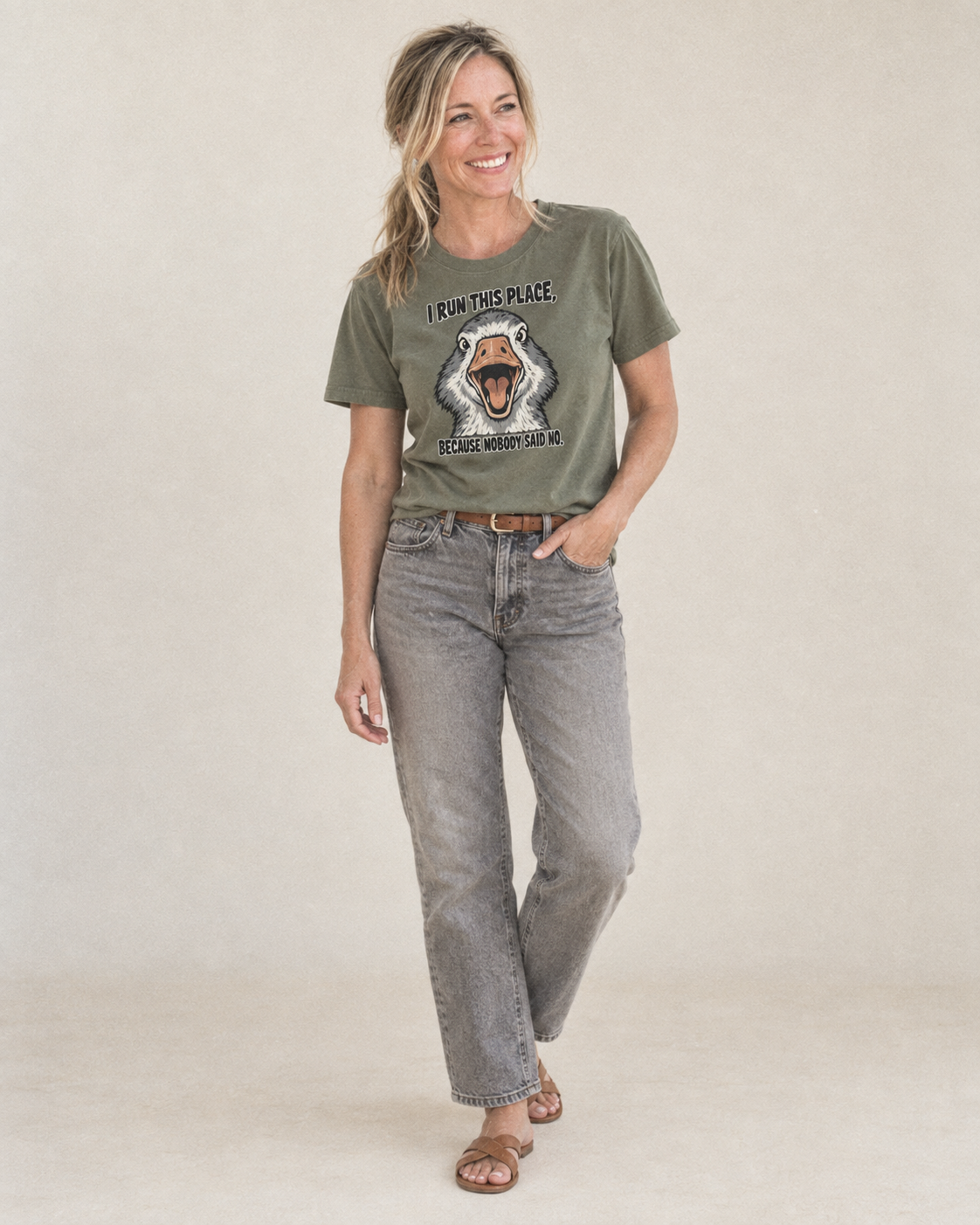 I Run This Place Feral Logic Classic T-shirt – studio model photo