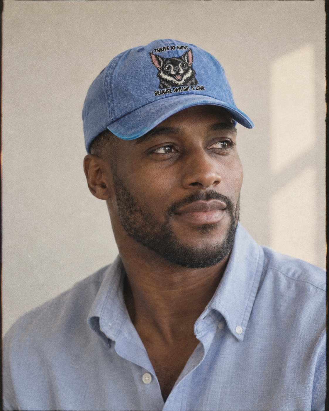 Model wearing the cap
