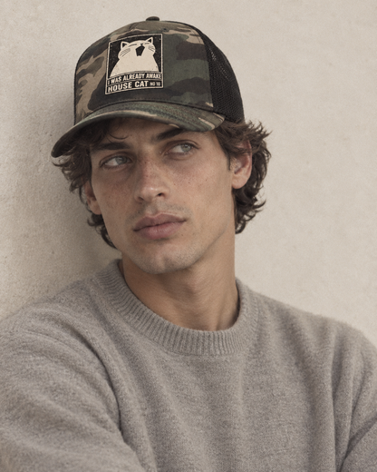 Model wearing the cap