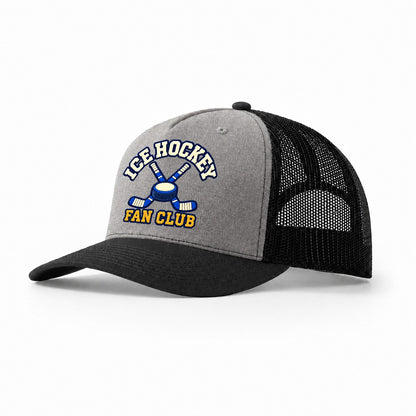 Ice Hockey Fan Club Trucker Hat – Grey Black