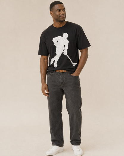 Ice Hockey Player Classic T-shirt – studio model photo