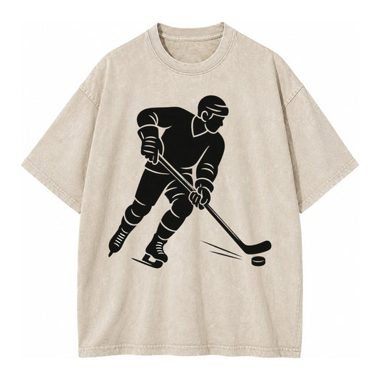 Ice hockey player shooting puck - Vintage T-shirt – Off White
