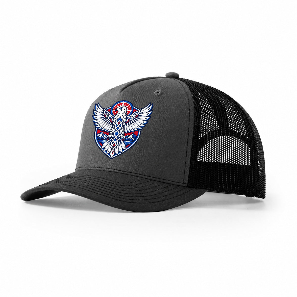 Iceland Minimal Emblem Country Logos Trucker Hat – Dark Grey Black