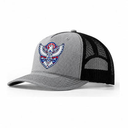 Iceland Minimal Emblem Country Logos Trucker Hat – Sport Grey Black