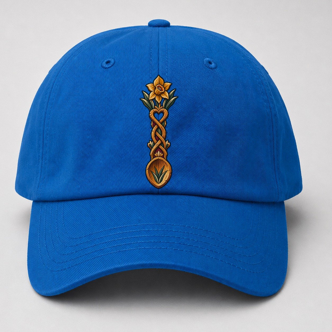Welsh Love Spoon Carved For Friendship Uk Culture Heritage Baseball Cap – Blue