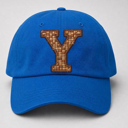 Woven Tweed Y Monogram Baseball Cap – Blue