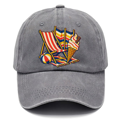 British Seaside Deckchair Windbreak And Ice Cream Uk Culture Heritage Classic Cap – Urban Haze