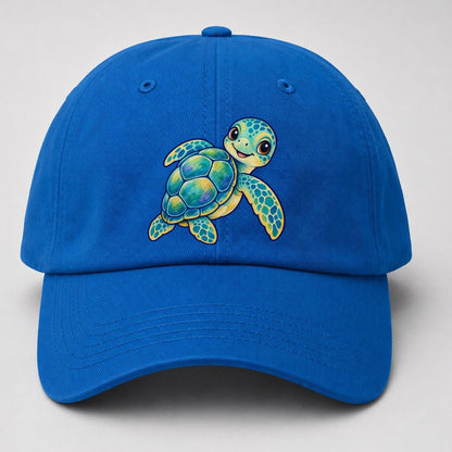 Sea Turtle Shell Turn Sea Sprite Baseball Cap – Blue