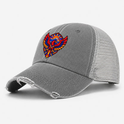 Armenia Minimal Emblem Country Logos Washed Trucker Hat – Grey
