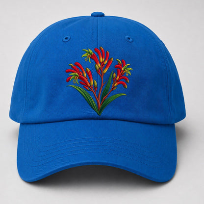 Western Australia Red And Green Kangaroo Paw Australia Cultural Icons Baseball Cap – Blue