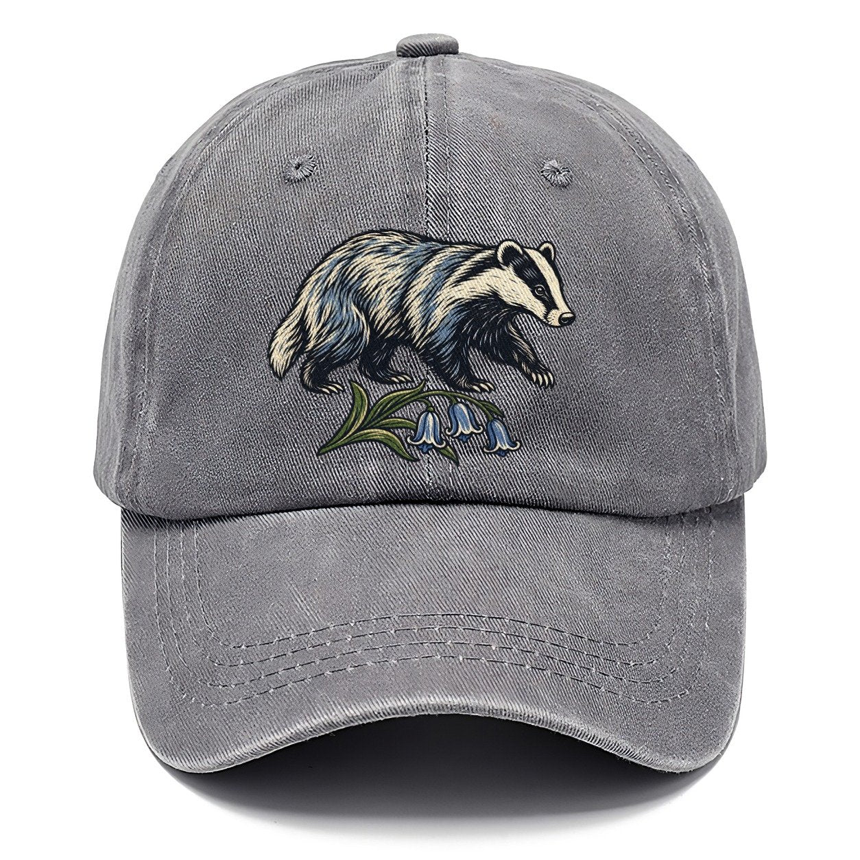 British Badger With Bluebell Sprig Uk Culture Heritage Classic Cap – Urban Haze
