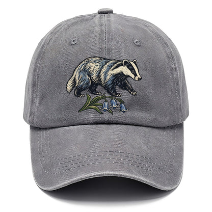 British Badger With Bluebell Sprig Uk Culture Heritage Classic Cap – Urban Haze