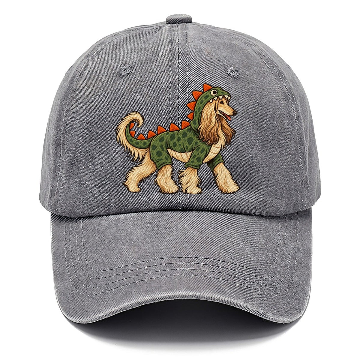 One Afghan Hound In Halloween Costume Dinosaur Costume With Soft Felt Spikes Down The Back Halloween Dog Parade Classic Cap – Urban Haze