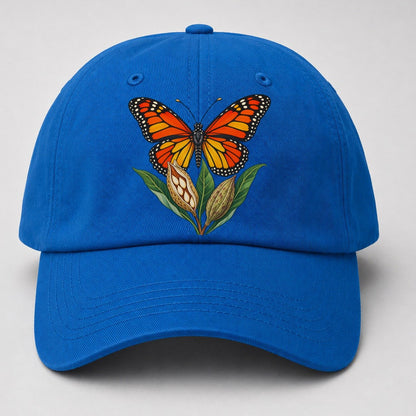 Monarch Butterfly And Milkweed Pods Canada Cultural Icons Baseball Cap – Blue