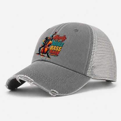 Allegedly A Double Bass Player Music Instruments Washed Trucker Hat – Grey