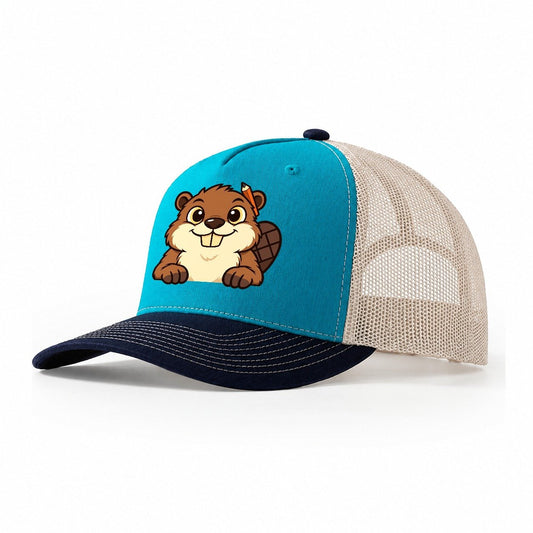 Workshop Beaver Woodworking Trucker Hat – Teal Navy