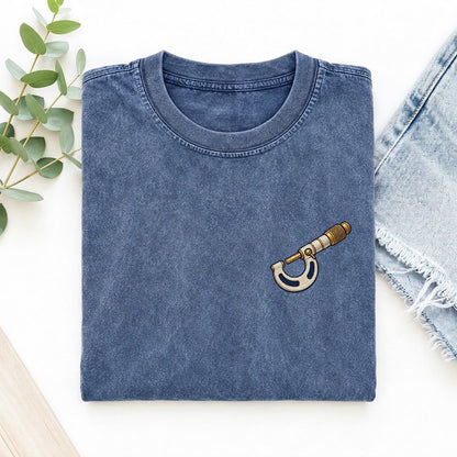Micrometer Jaw Arc Left Chest Vintage T-shirt – Washed Blue