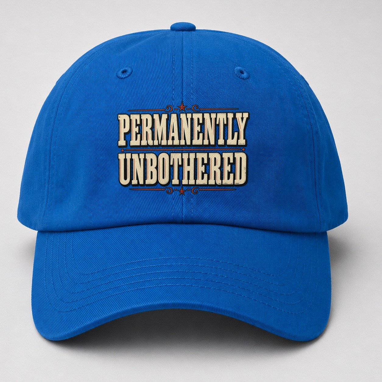 Permanently Unbothered American Wit Baseball Cap – Blue