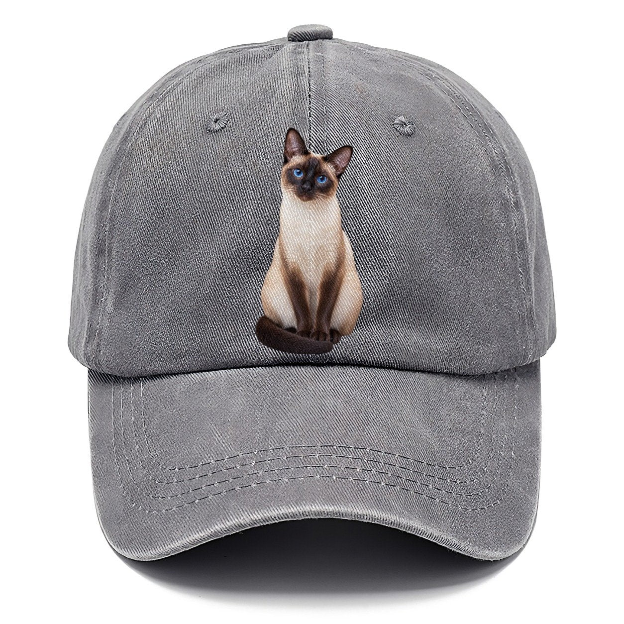 Siamese Seated Portrait Realistic Cat Portrait Classic Cap – Urban Haze