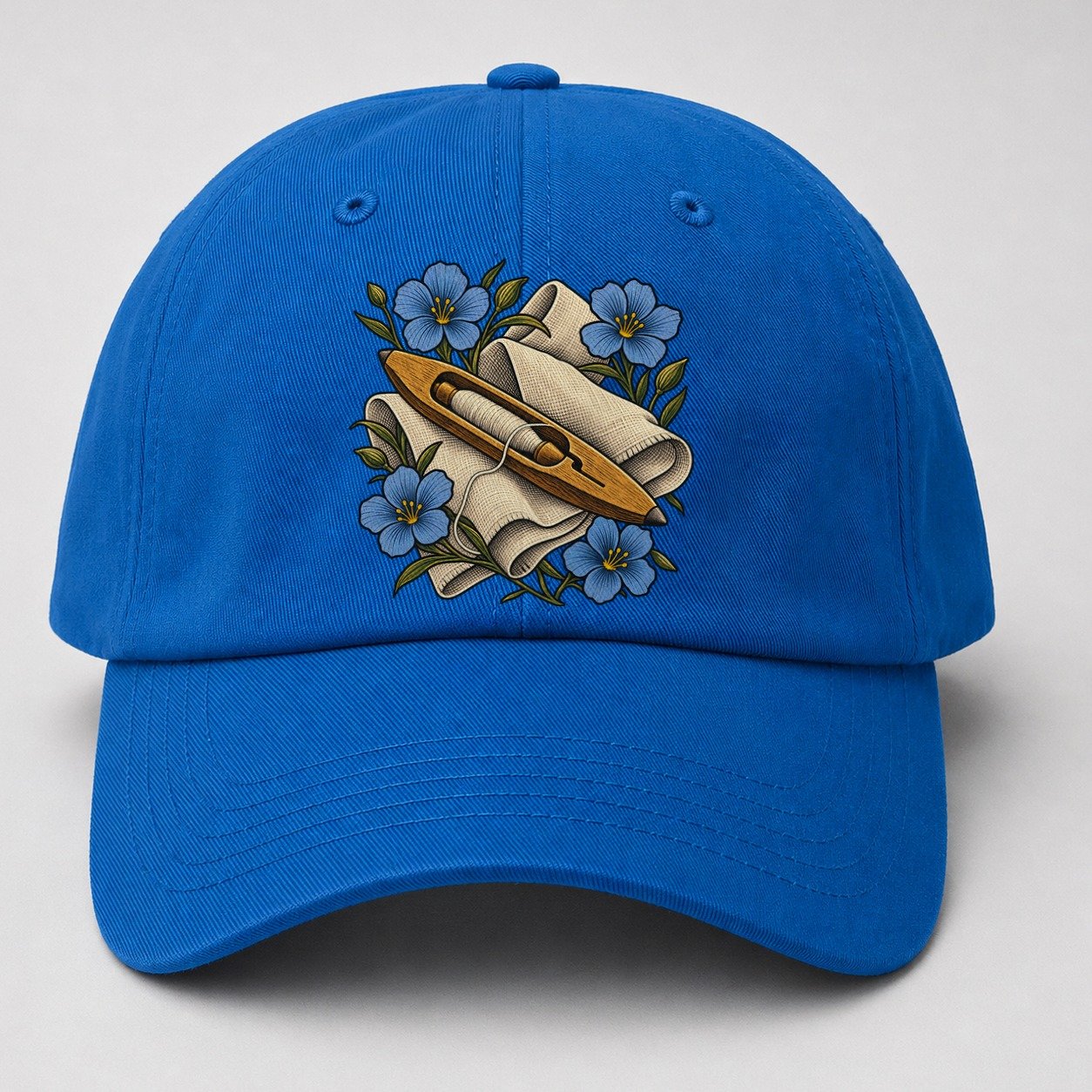 Ulster Linen Shuttle And Flax Uk Culture Heritage Baseball Cap – Blue