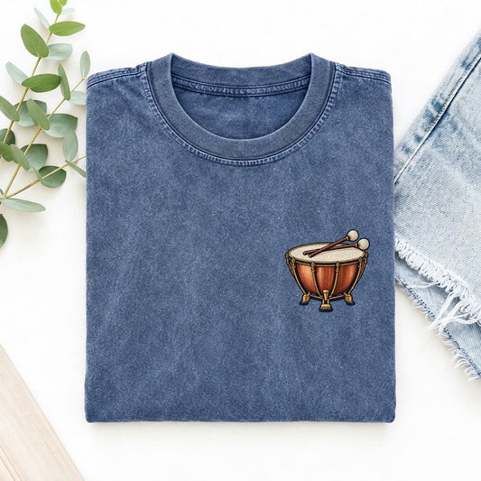 Timpani Mallet Rest Left Chest Vintage T-shirt – Washed Blue