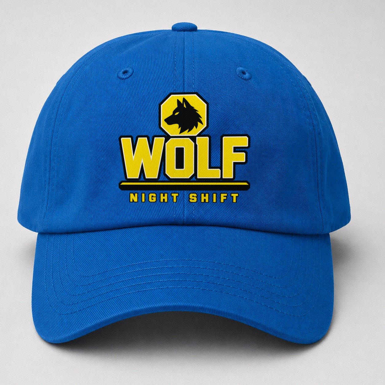 Wolf Night Shift Heavy Duty Baseball Cap – Blue