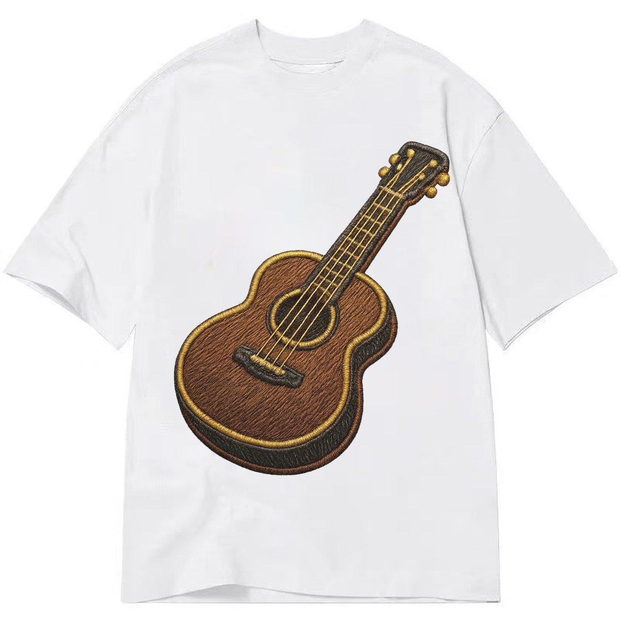 Vintage Guitar Classic Acoustic Guitar With Bronze Strings A Classic T-shirt – White