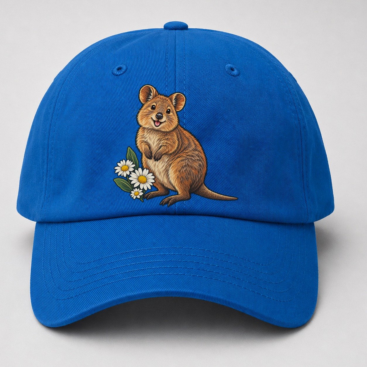 Quokka And Coastal Daisy Australia Cultural Icons Baseball Cap – Blue