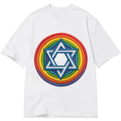 Rainbow Star Of David C8d987 Classic T-shirt – White