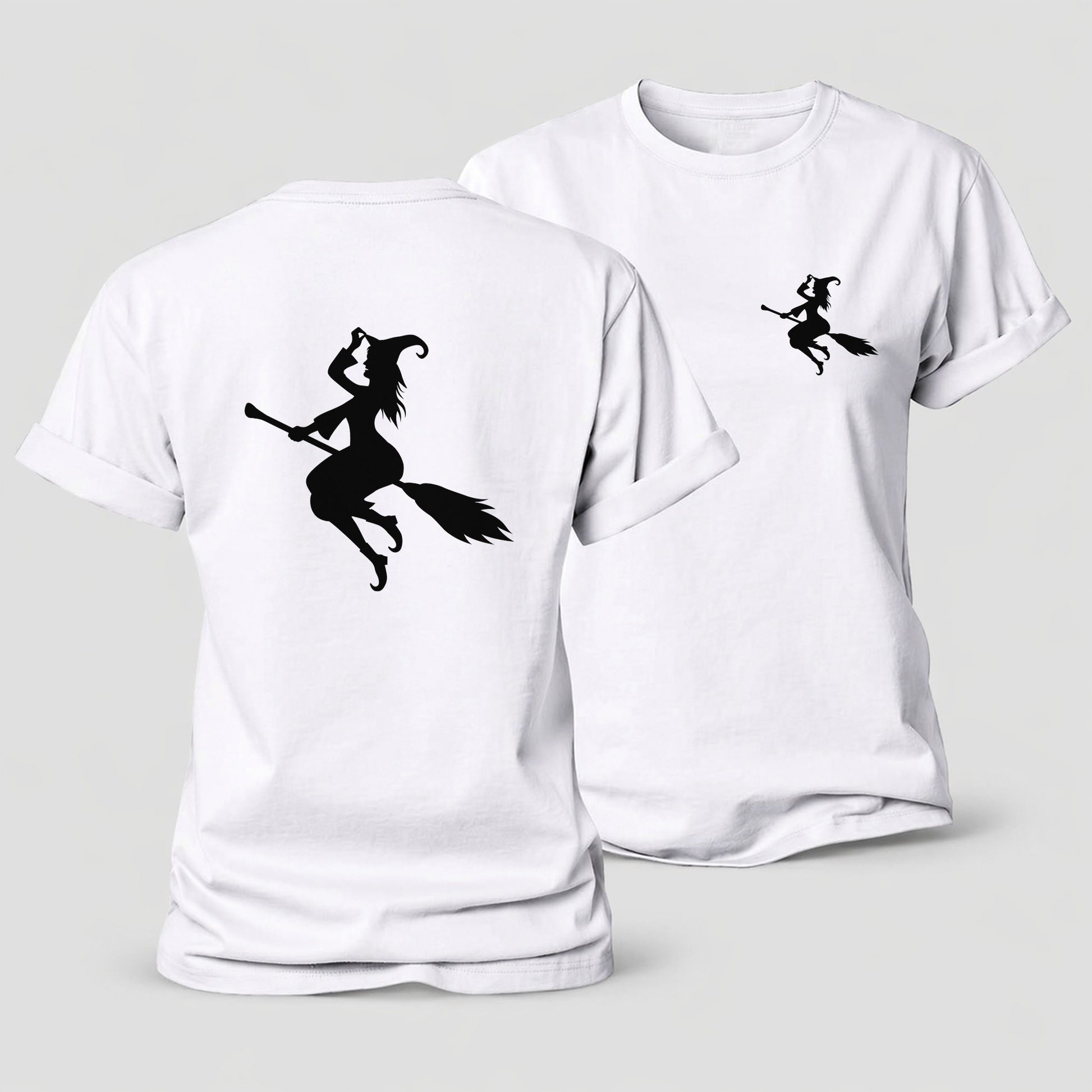 Enchanting Witch On Broom Hat Limited Edition Women's Cotton T-Shirt – White