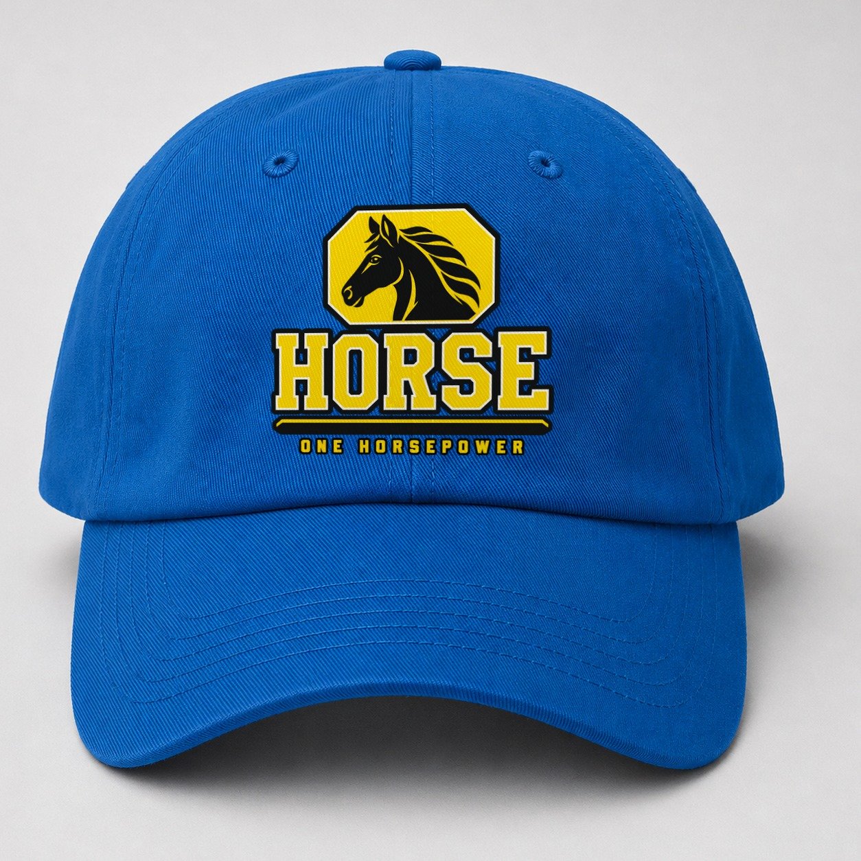 Horse One Horsepower Heavy Duty Baseball Cap – Blue