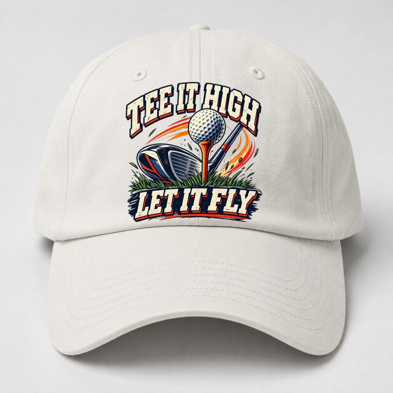 Tee It High Let It Fly Golf Life Baseball Cap – Off White