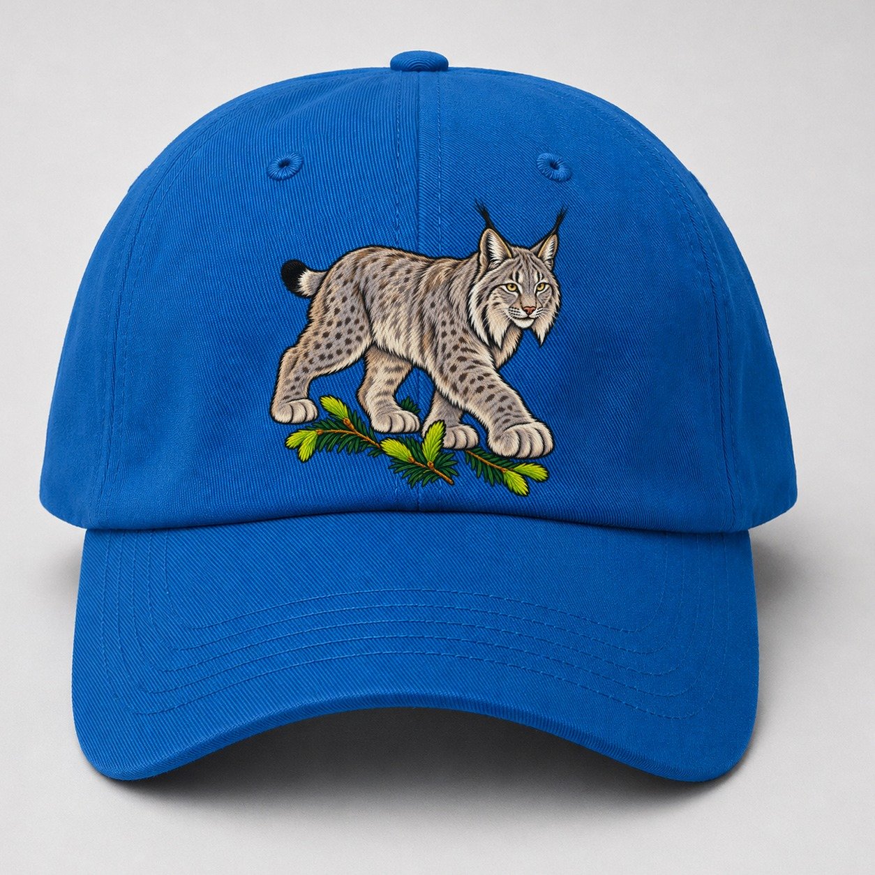 Canada Lynx And Spruce Tips Canada Cultural Icons Baseball Cap – Blue