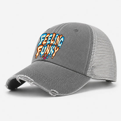 Feeling Funky Crazy Styles Washed Trucker Hat – Grey