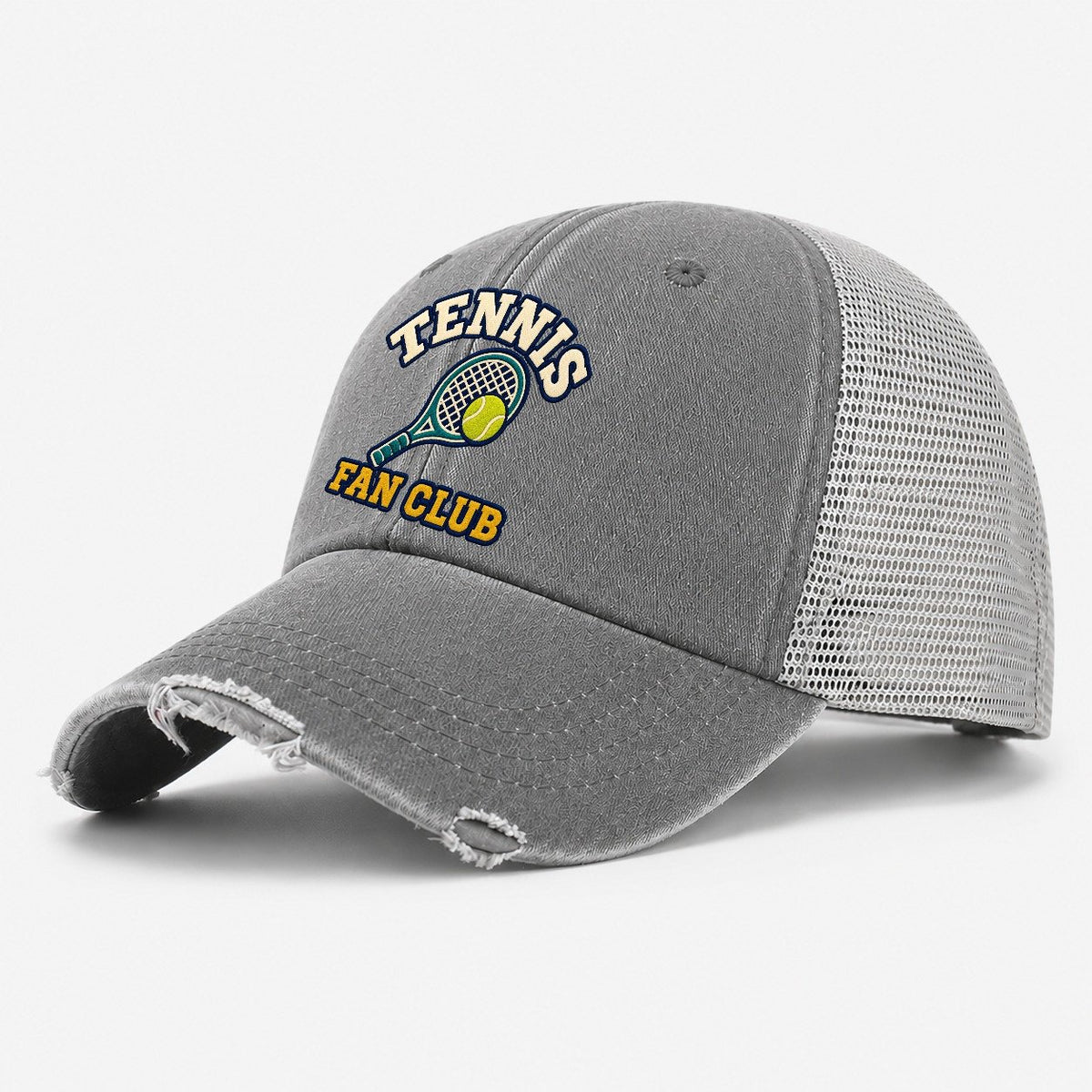 Tennis Fan Club Washed Trucker Hat – Grey