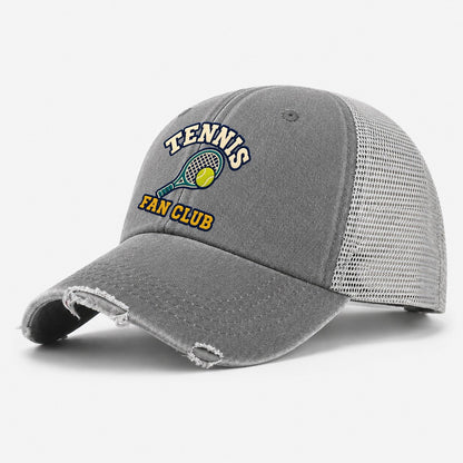 Tennis Fan Club Washed Trucker Hat – Grey
