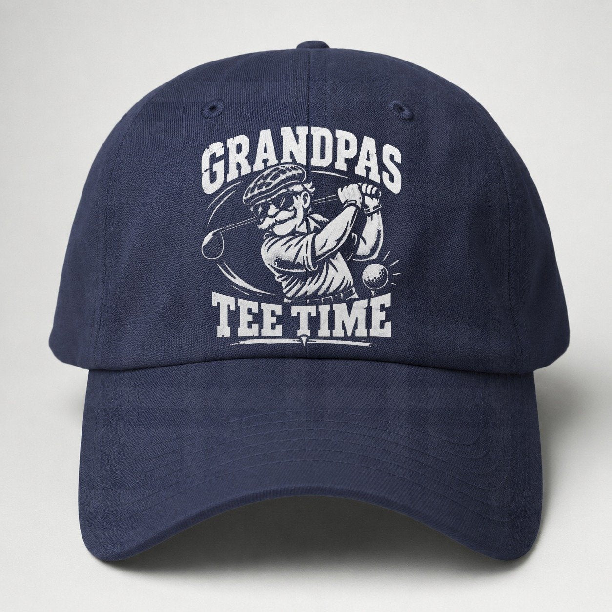 Grandpas Tee Time Golf Life Baseball Cap – Twilight Navy