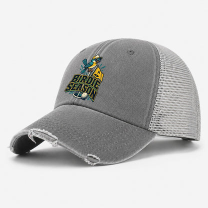 Birdie Season Golf Life Washed Trucker Hat – Grey