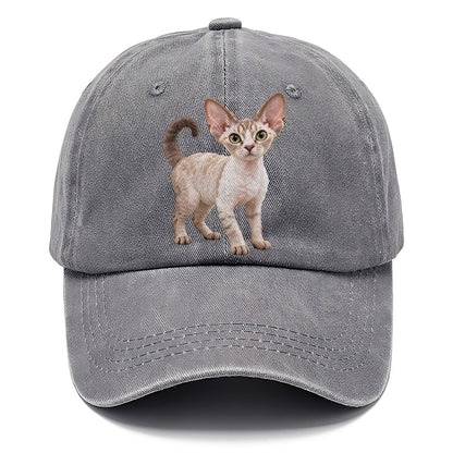 Devon Rex Standing Three Quarter Realistic Cat Portrait Classic Cap – Urban Haze