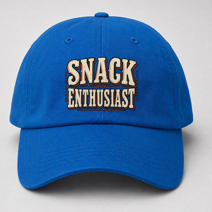 Snack Enthusiast American Wit Baseball Cap – Blue