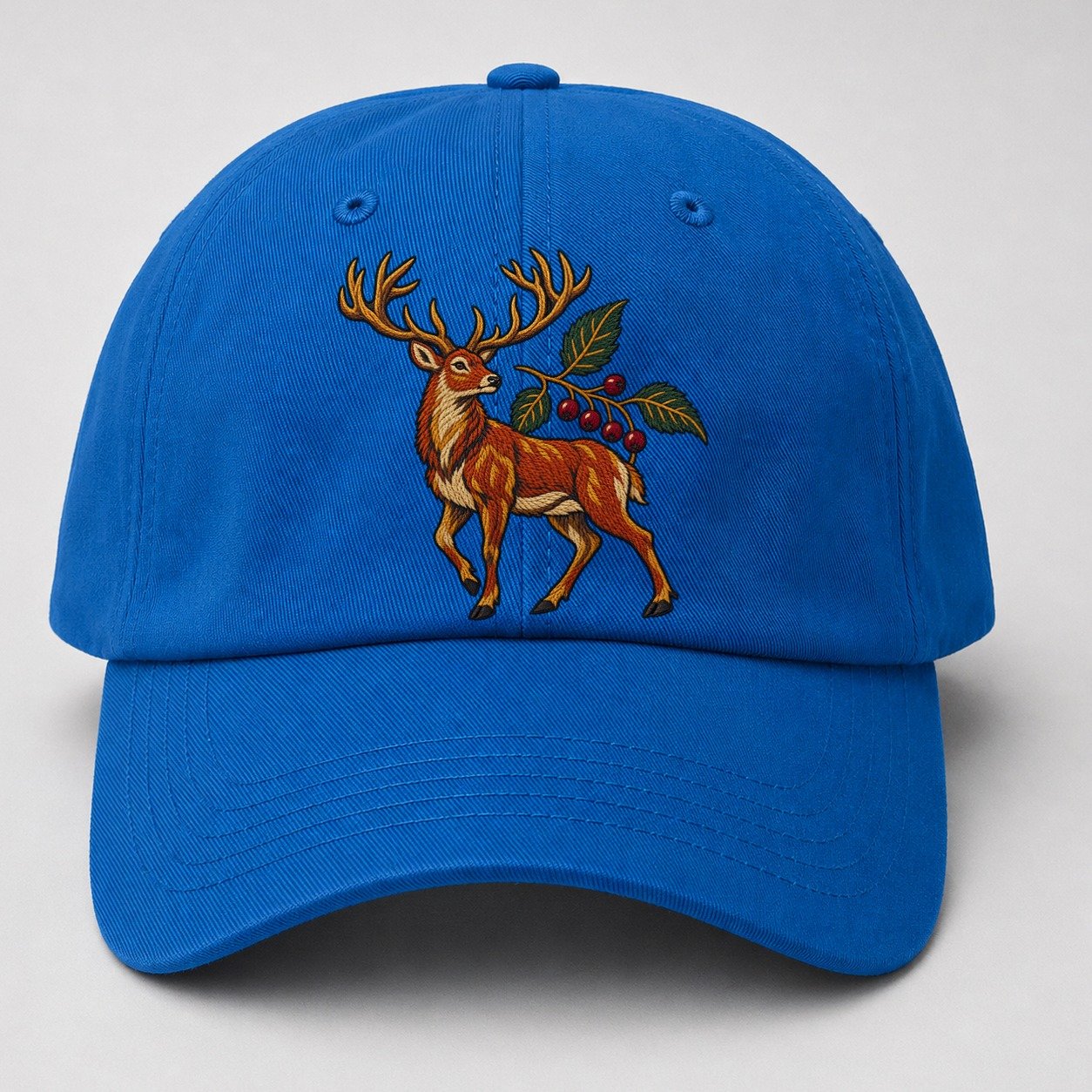 Red Deer And Rowan Berries Uk Culture Heritage Baseball Cap – Blue