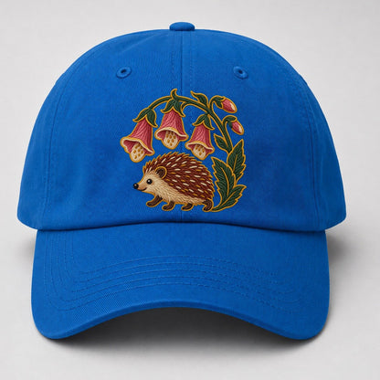 English Foxglove And Hedgehog Uk Culture Heritage Baseball Cap – Blue
